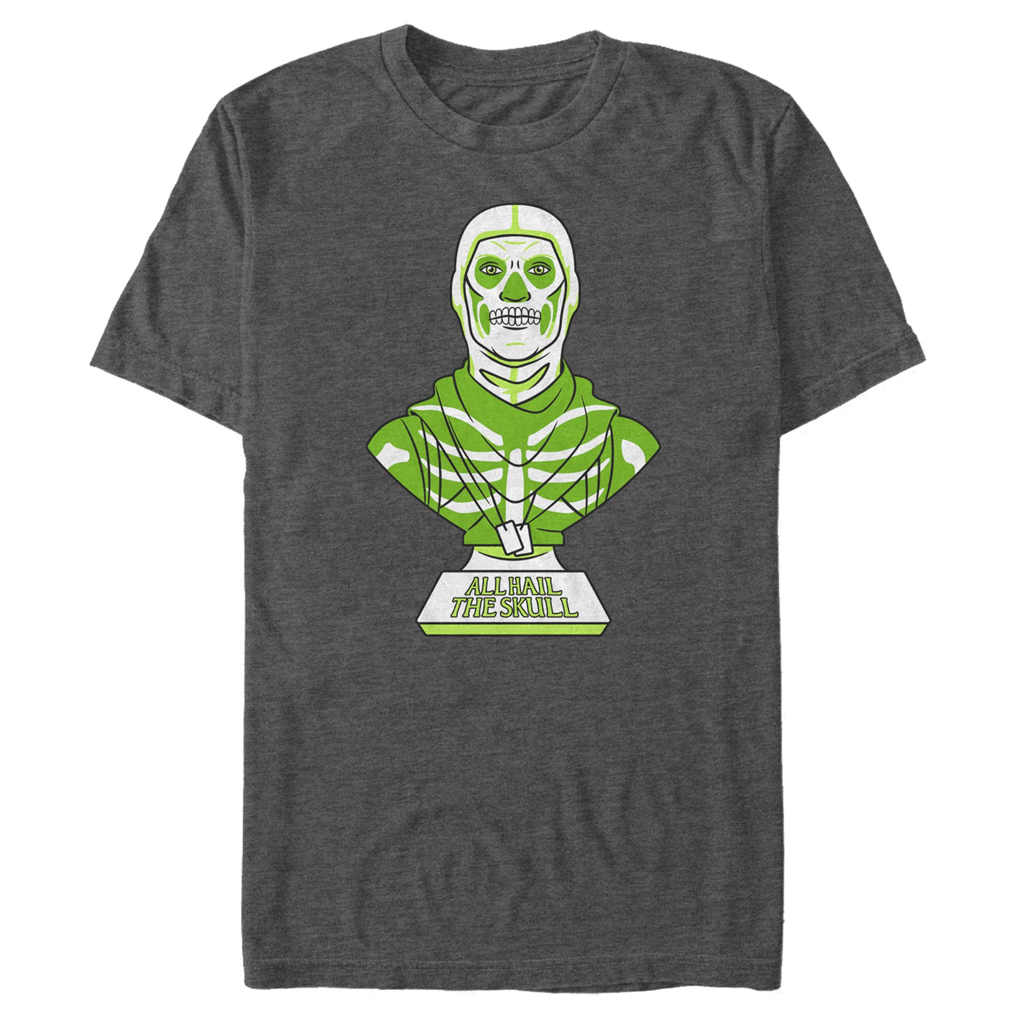 Men's Fortnite All Hail the Skull Graphic Tee Charcoal Heather 2X Large